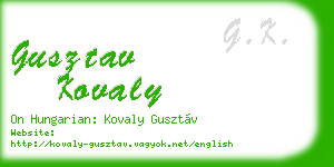gusztav kovaly business card